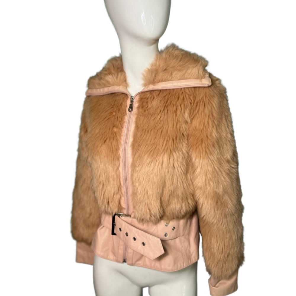 Aldo Faux Fur Leather Pink|Peach Jacket